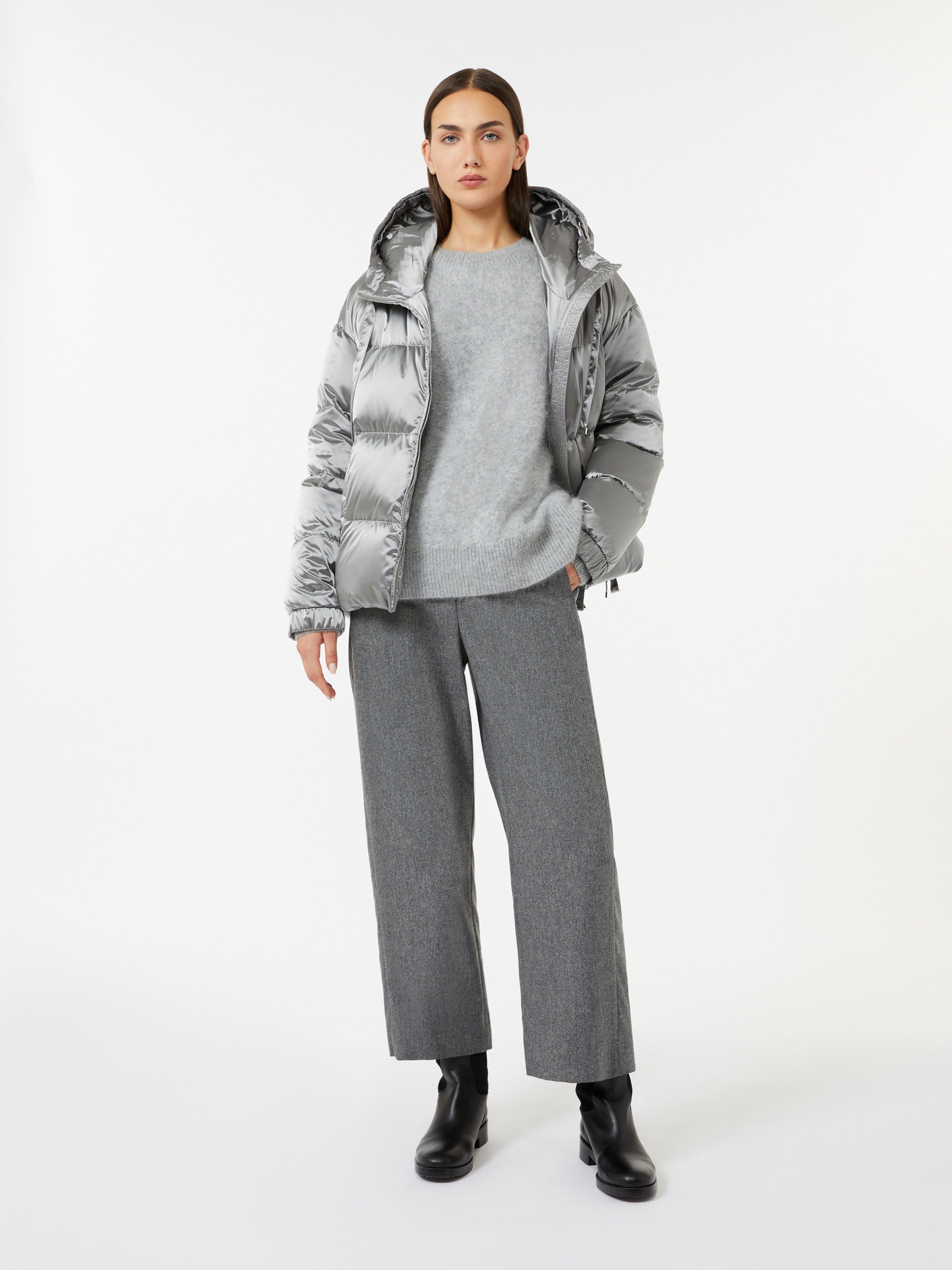 Brushed Cashmere Jumper for Women - Pearl Grey - Max Mara UAE