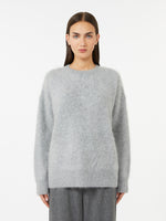 Brushed Cashmere Jumper for Women - Pearl Grey - Max Mara UAE