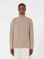 Wool And Cashmere Polo-Neck Sweater for Women - Beige - Max Mara UAE