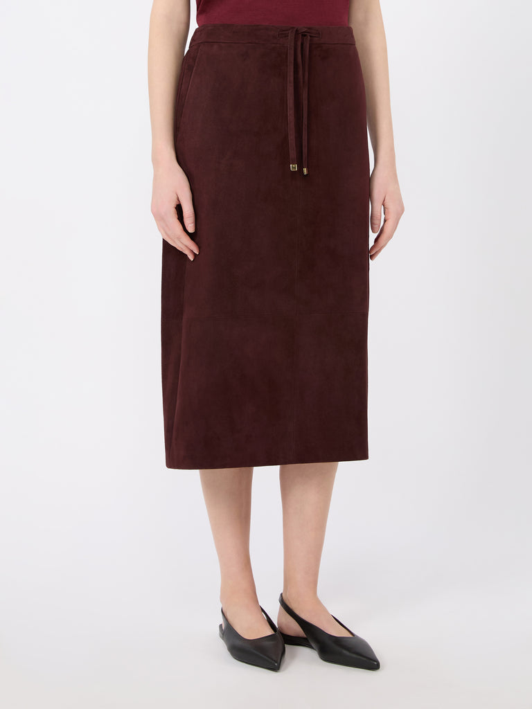 max mara suede midi skirt