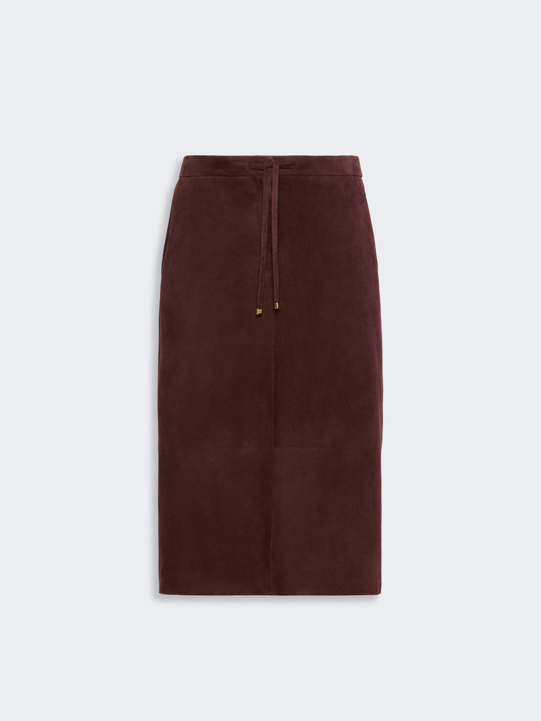 max mara suede midi skirt