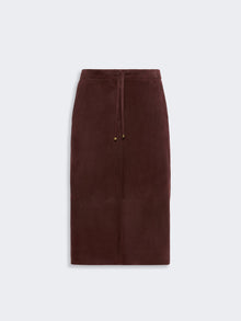 Suede Midi Skirt for Women - Dark Red - Max Mara UAE