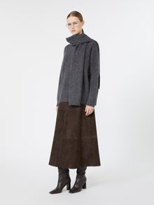 max mara flared suede skirt for women