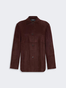 Suede Jacket for Women - Dark Red - Max Mara UAE
