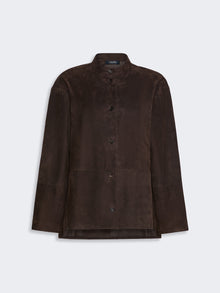 max mara suede mandarin-neck jacket for women