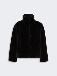 max mara fluffy-textured cropped coat for women