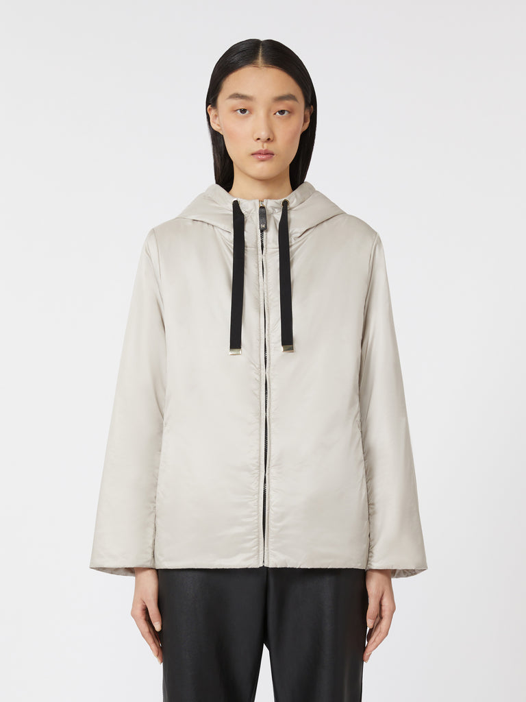 Padded water-repellent canvas hooded jacket
