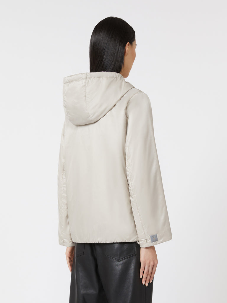 Padded water-repellent canvas hooded jacket