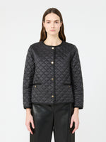 Padded Water-Repellent Canvas Round-Neck Jacket for Women - Black - Max Mara UAE