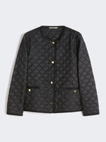 Padded Water-Repellent Canvas Round-Neck Jacket for Women - Black - Max Mara UAE
