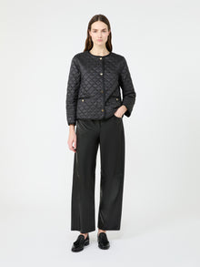 Padded Water-Repellent Canvas Round-Neck Jacket for Women - Black - Max Mara UAE