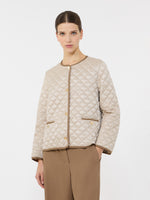 Padded Water-Repellent Canvas Round-Neck Jacket for Women - Natural - Max Mara UAE