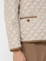 Padded Water-Repellent Canvas Round-Neck Jacket for Women - Natural - Max Mara UAE