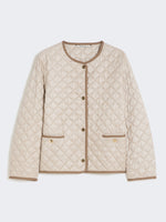 Padded Water-Repellent Canvas Round-Neck Jacket for Women - Natural - Max Mara UAE