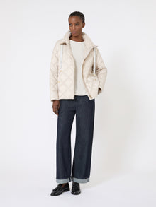 Short water-repellent canvas down jacket