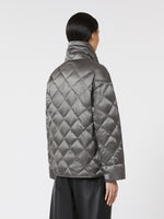 Short Water-Repellent Canvas Down Jacket for Women - Dark Grey - Max Mara UAE