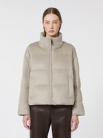 Water-Repellent Canvas And Camel Down Jacket for Women - Sand - Max Mara UAE