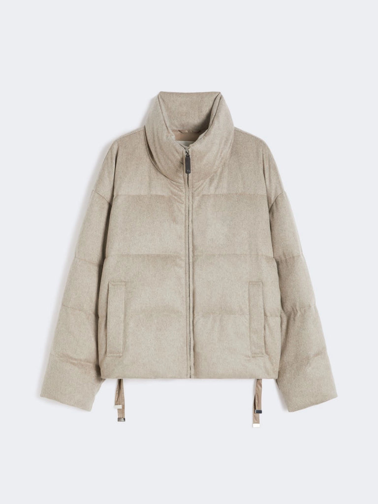 max mara water-repellent canvas and camel down jacket