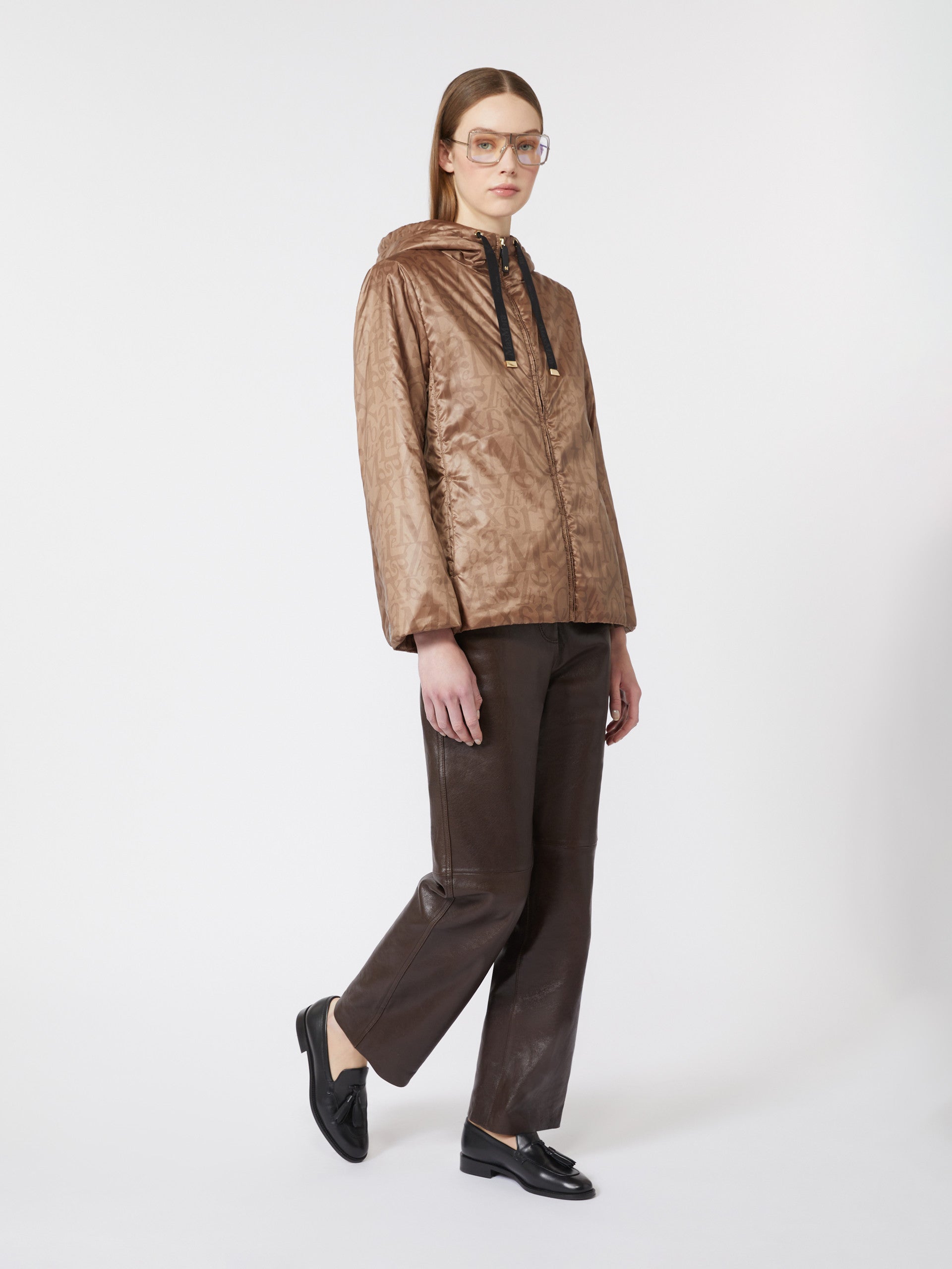 max mara logo-branded water-repellent canvas padded jacket for women