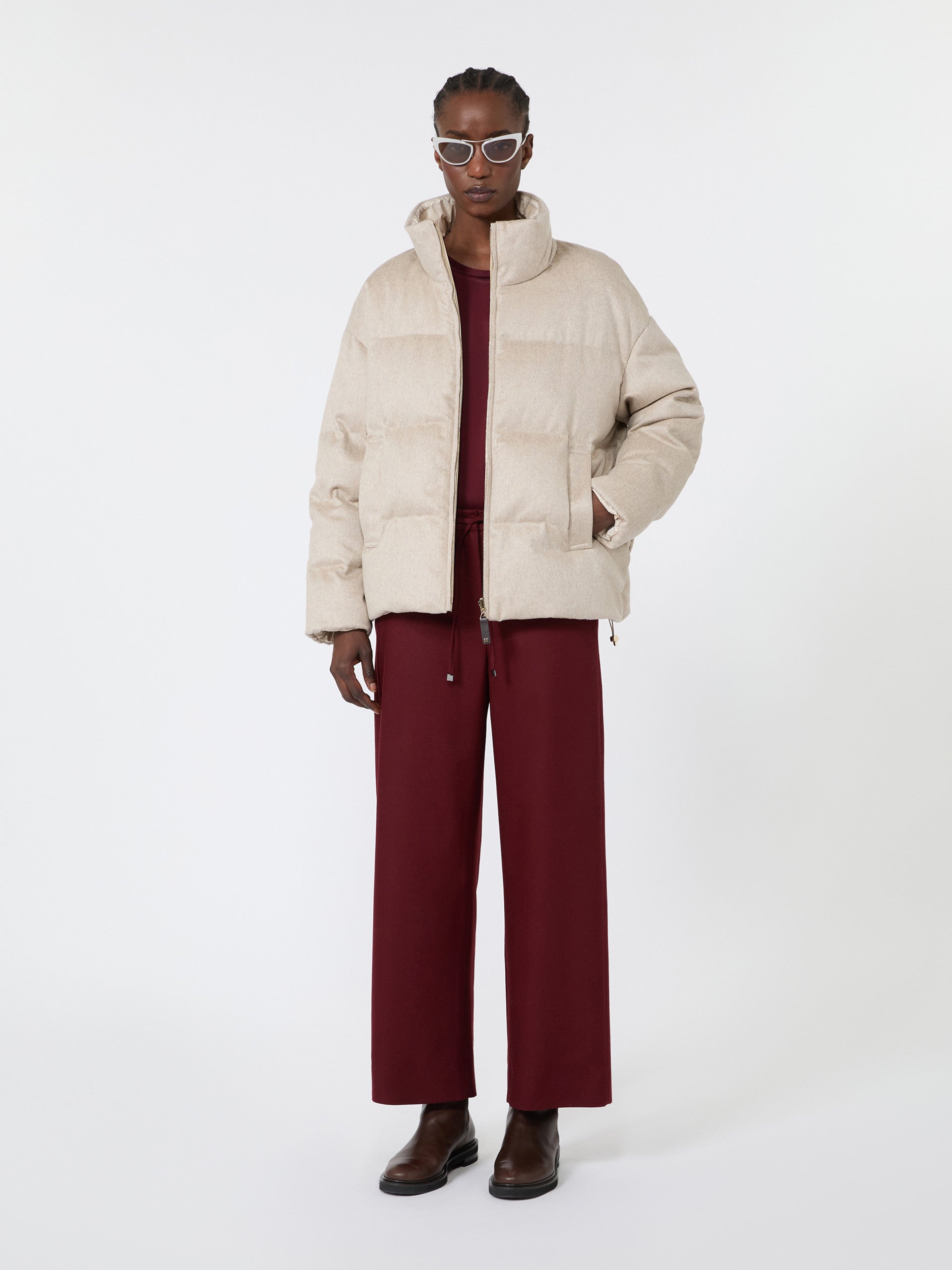 max mara short reversible cashmere puffer jacket for women