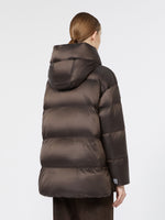 max mara short roomy puffer jacket in water-repellent plain-weave fabric for women