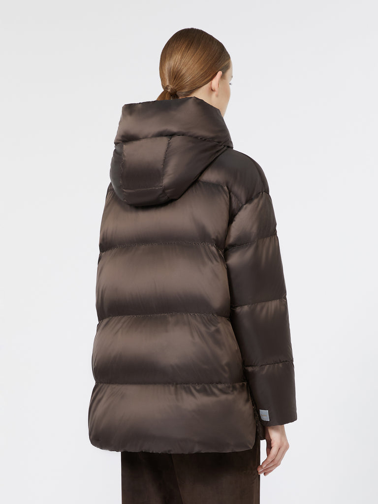 max mara short roomy puffer jacket in water-repellent plain-weave fabric