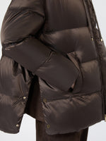 max mara short roomy puffer jacket in water-repellent plain-weave fabric for women