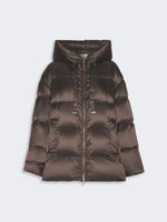 max mara short roomy puffer jacket in water-repellent plain-weave fabric for women