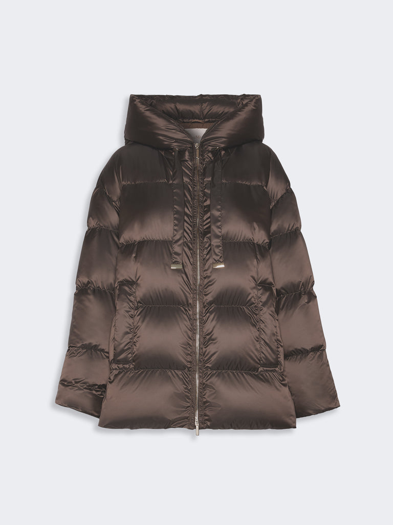 max mara short roomy puffer jacket in water-repellent plain-weave fabric