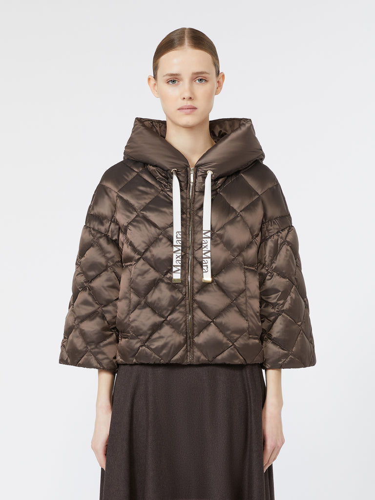 max mara cape-style puffer in water-repellent iridescent plain-weave fabric