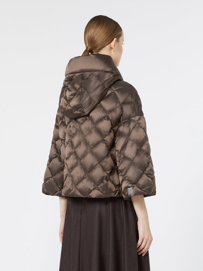 max mara cape-style puffer in water-repellent iridescent plain-weave fabric