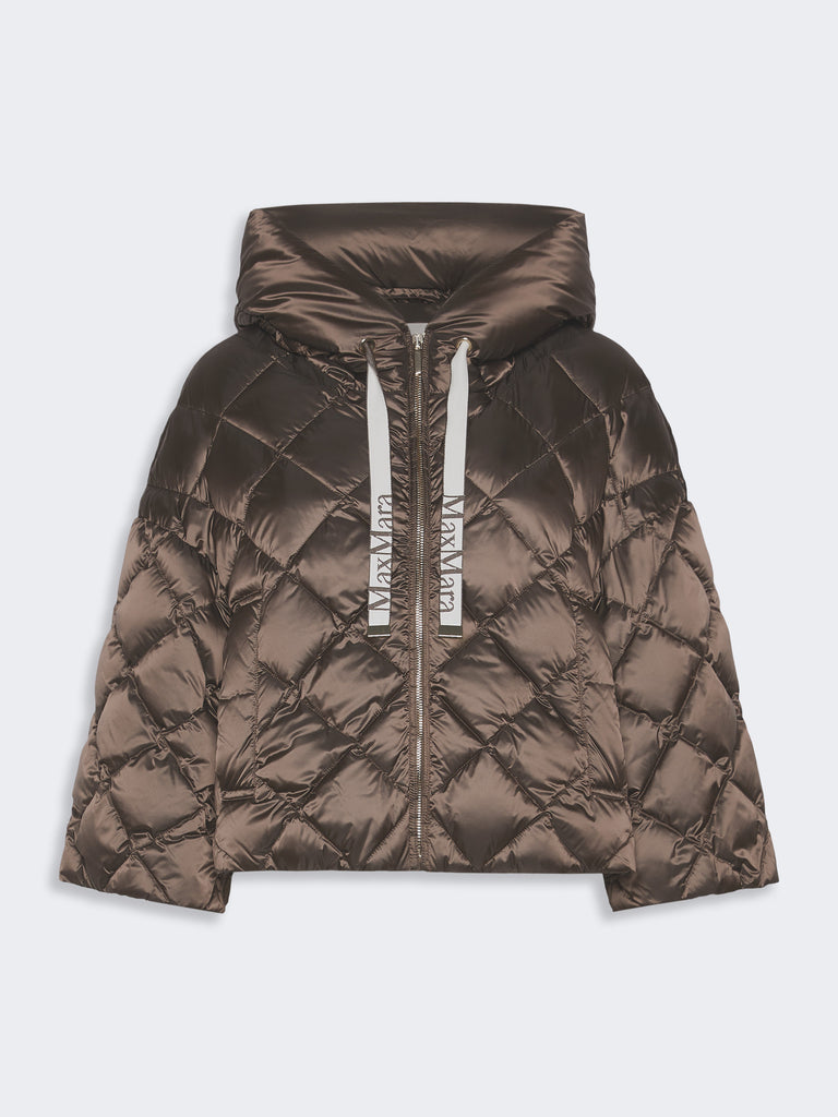 max mara cape-style puffer in water-repellent iridescent plain-weave fabric