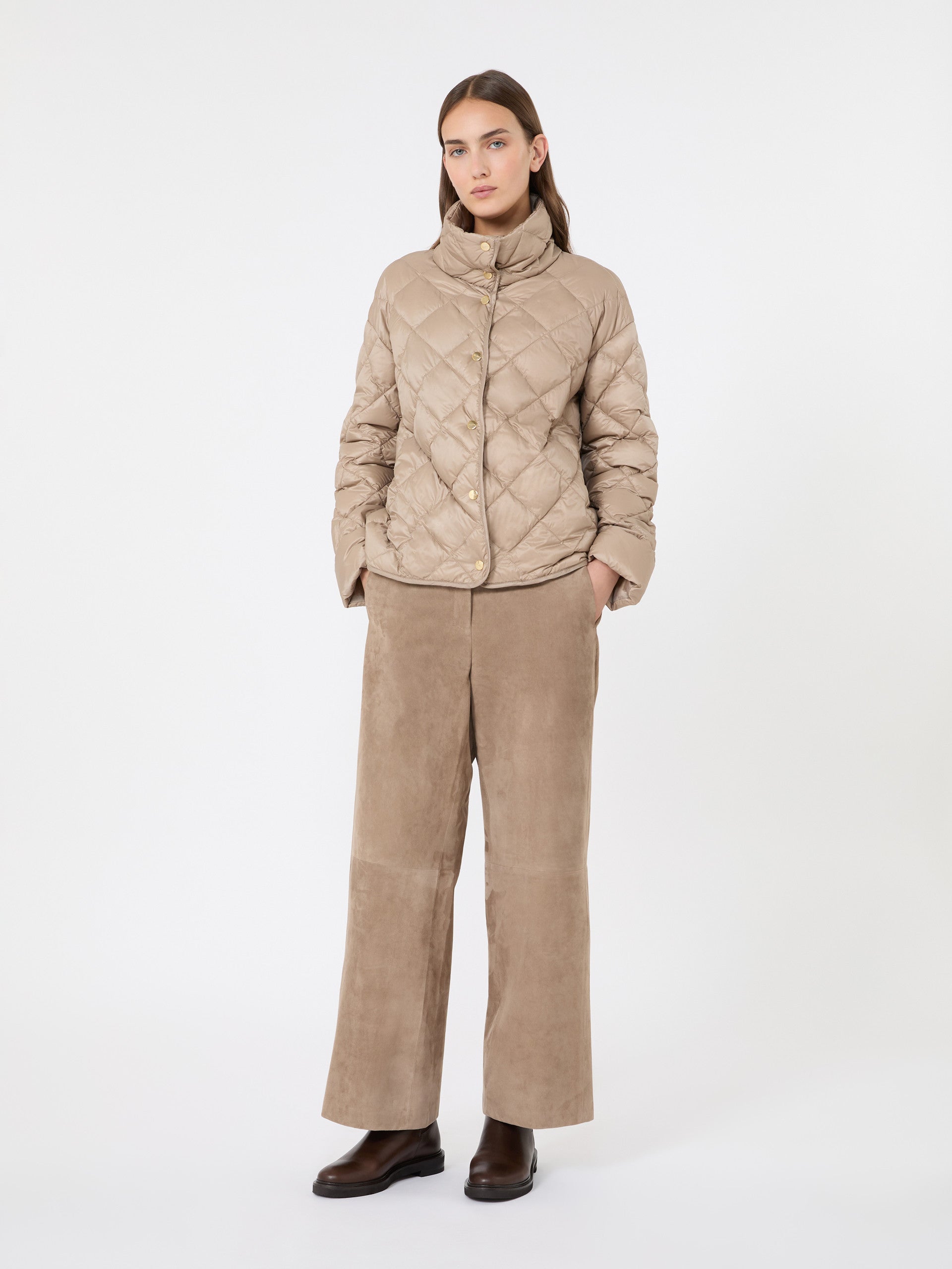 max mara slim-fit puffer jacket in water-repellent plain-weave fabric for women