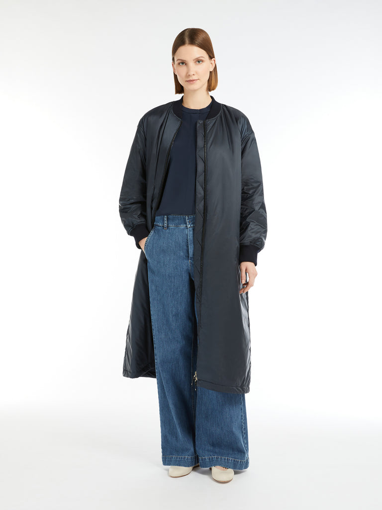 max mara long water-repellent canvas bomber jacket