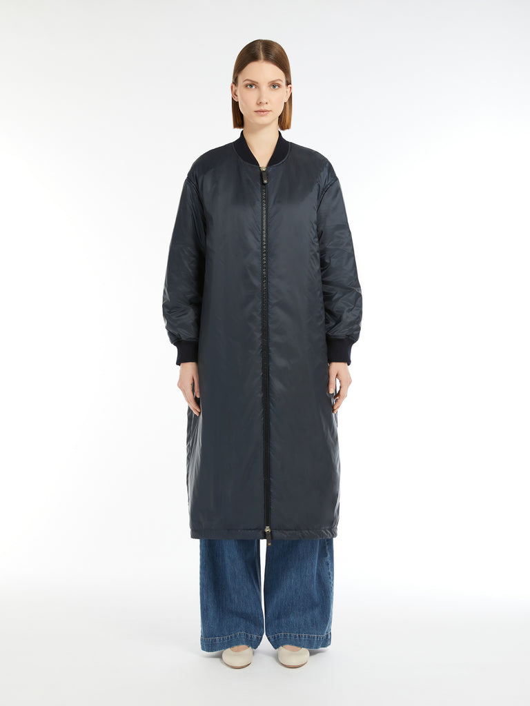 max mara long water-repellent canvas bomber jacket
