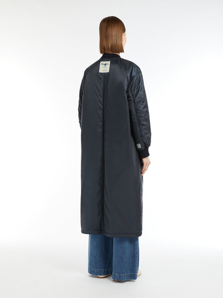 max mara long water-repellent canvas bomber jacket