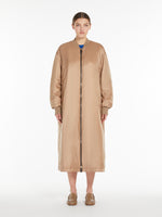 Long Water-Repellent Canvas Bomber Jacket for Women - Camel - Max Mara UAE