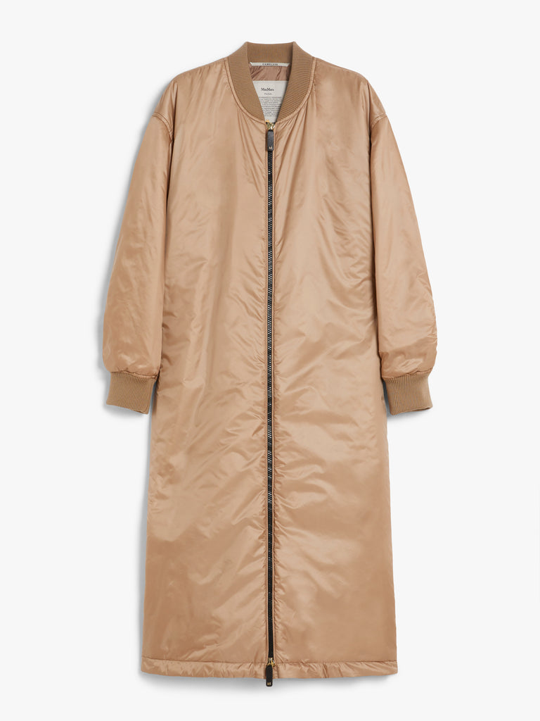 max mara long water-repellent canvas bomber jacket
