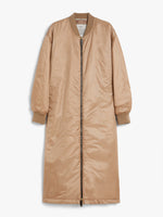 Long Water-Repellent Canvas Bomber Jacket for Women - Camel - Max Mara UAE