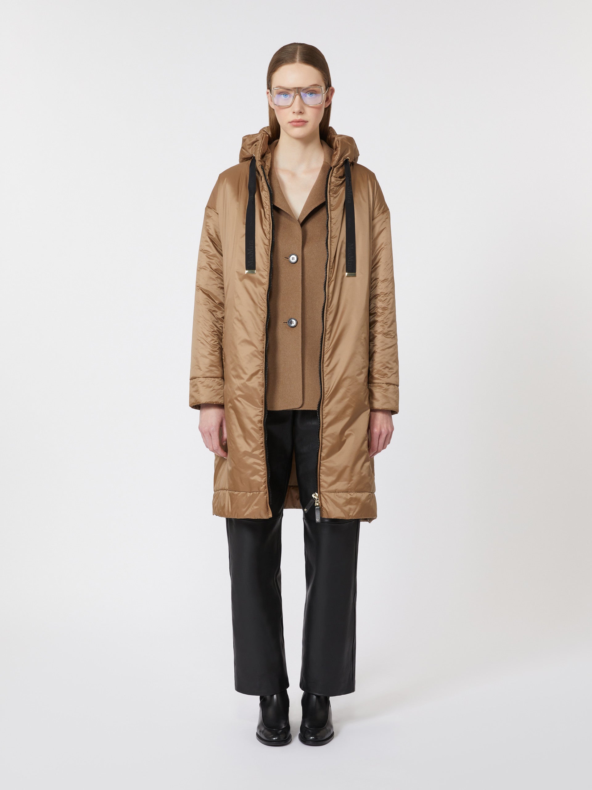 max mara water-repellent canvas padded parka for women