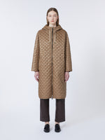 max mara water-repellent padded canvas hooded parka for women