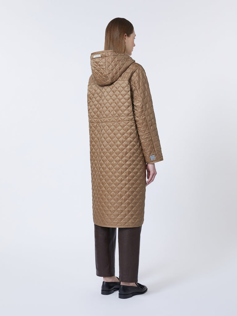 max mara water-repellent padded canvas hooded parka for women