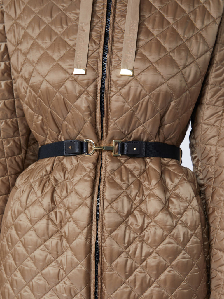 max mara water-repellent padded canvas hooded parka for women