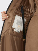 Long water-repellent canvas padded parka