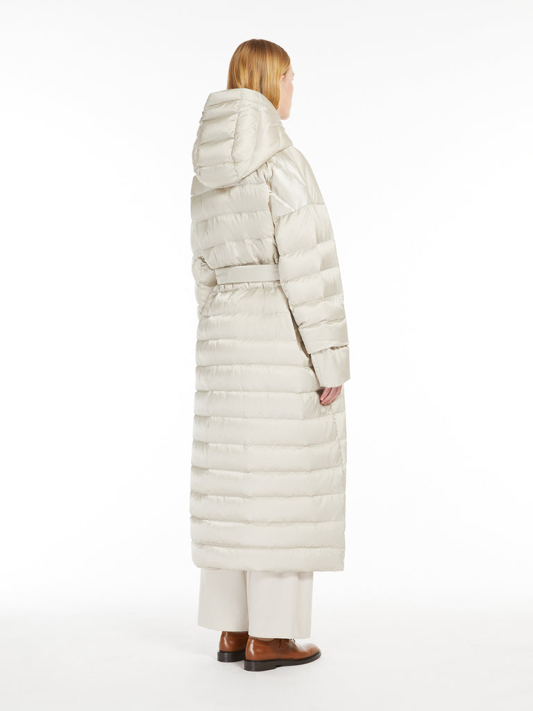 max mara reversible robe coat in water-repellent satin