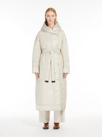 Reversible Robe Coat In Water-Repellent Satin for Women - Ice - Max Mara UAE