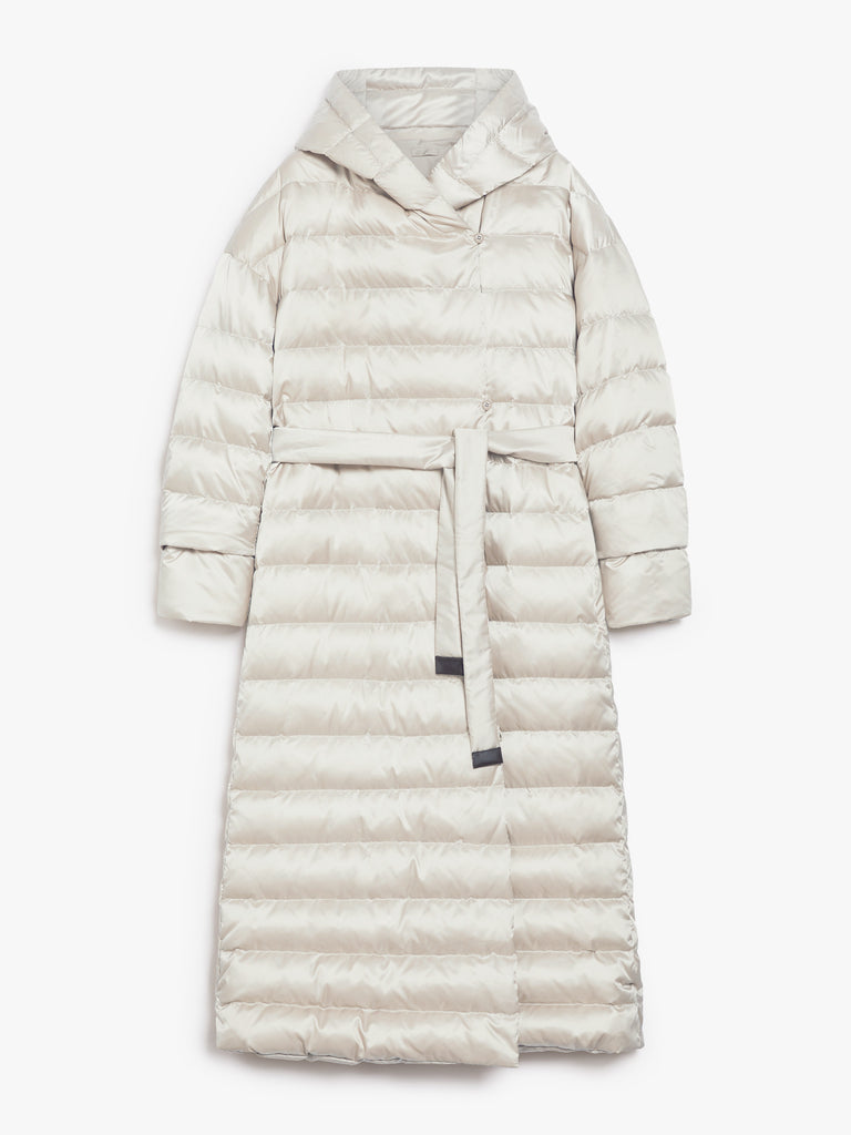 max mara reversible robe coat in water-repellent satin