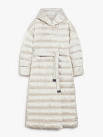 Reversible Robe Coat In Water-Repellent Satin for Women - Ice - Max Mara UAE