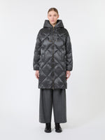 max mara midi puffer jacket with hood in water-repellent plain-weave fabric for women