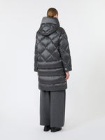 max mara midi puffer jacket with hood in water-repellent plain-weave fabric for women